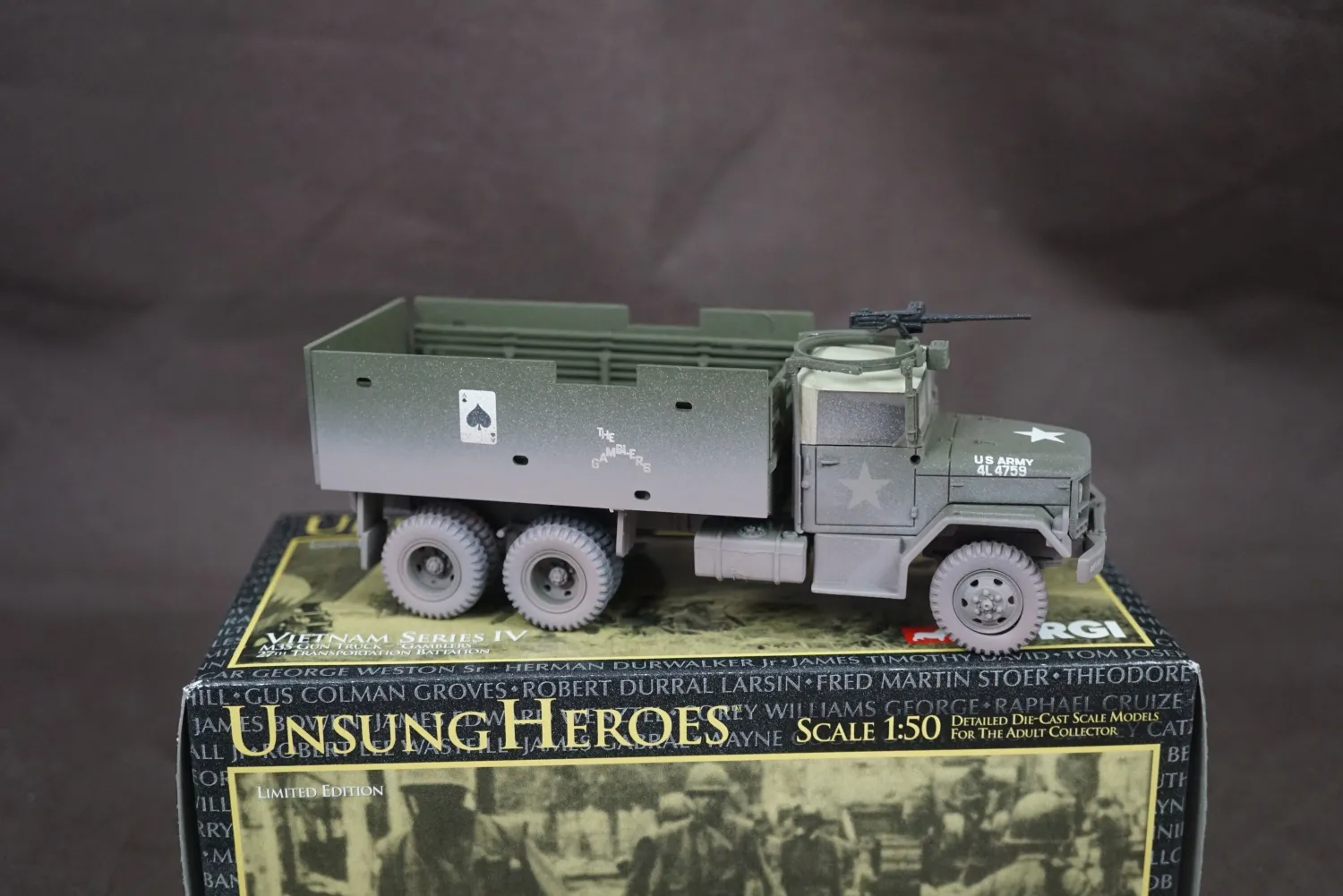 44681 military diecast display cabinet